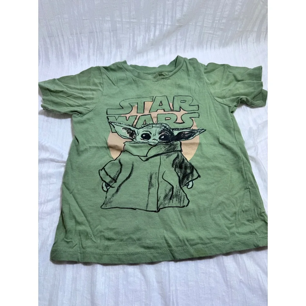Kids Star Wars Grogu Baby Yoda 3pc Set 2 T-Shirts &‎ Mesh Shorts Size 6 M